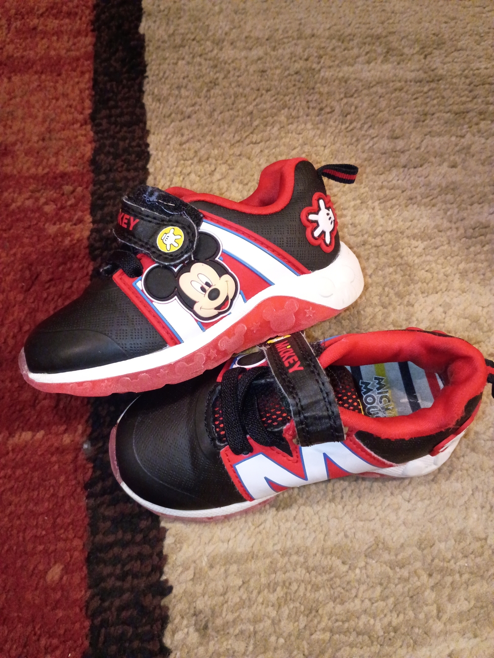 Black & Red Kids Sneakers